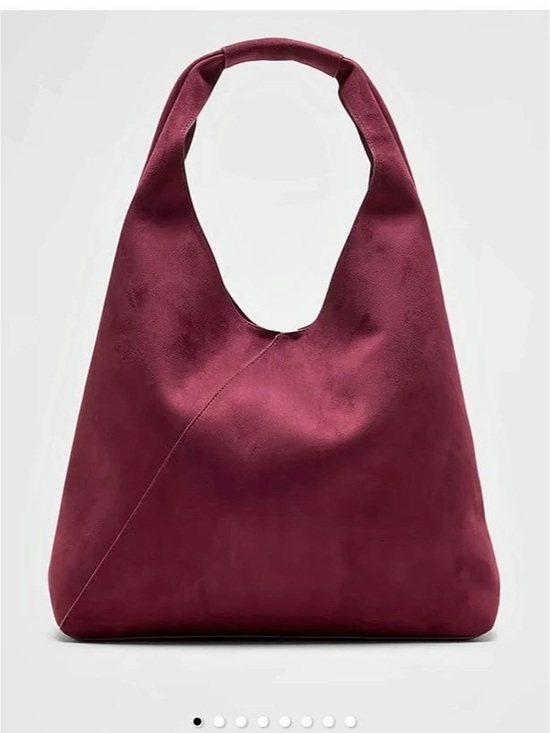 Banana Republic Factory Handbags - BR  Vegan Suede Slouchy Tote Bag in Burgundy Dark Wine